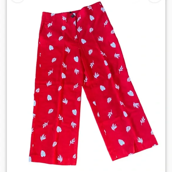 Ann Taylor The Embroidered Wide Leg Crop Pant size 8 - Picture 3 of 10